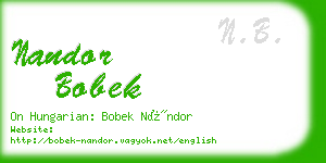 nandor bobek business card